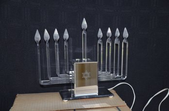 189) Lucite Menorah Electric In Box - Works