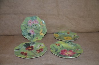 (#23) Spode Floral Haven 4 Appetite Plates