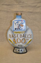 (#65) Ceramic Jimmy Beam Baseball Liquor Decanter Bottle - Empty