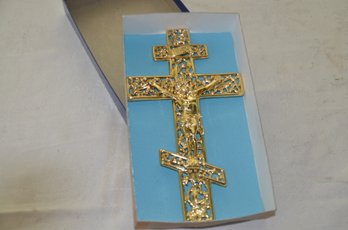 (#94) Goldtone Crucifix Cross With Box