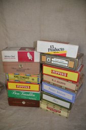 (#125) Assorted 13 Vintage Cigar Boxes