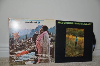 24) Record Albums Lot Of 2: Woodstock Triple Albums - Arlo Guthrie Hobo's Lullaby