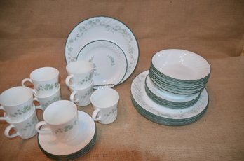 (#44) Corelle By Corning Dinner Set Ivy Pattern - Quantity See Details