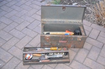 Assorted Tools In Metal Tool Box