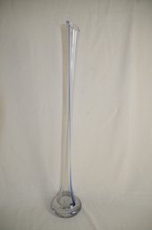 72) Glass Stretch 27'H Vase Blue Drip Decorative