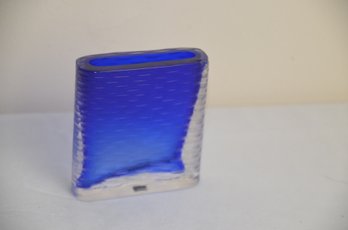 (#49) India Blue Glass Square Trinket Vase 4'
