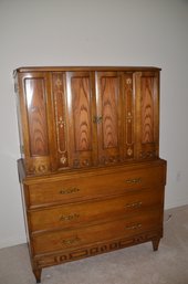 Vintage Freed Wakan NYC Highboy Tall Armoire Dresser Inlay Pearl ( Nightstands On Auction)