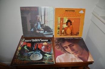 29) Record Albums Lot Of 4: Arlo Guthrie - Tim Buckley - Carol King Tapestry - The Best Of Buffy Sainte-Marie