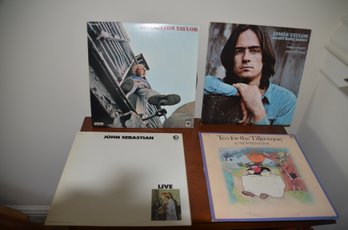 30) Record Albums Lot Of 4: James Taylor Sweet Baby James - Livingston Taylor - Cat Stevens - John Sebastian