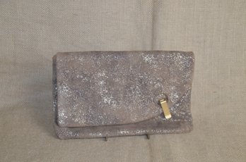 (#163BS) Pilcro Suede Tan Gold Accent Clutch Handbag