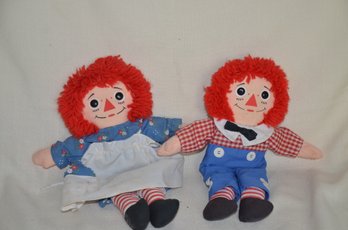 115) Pair Of Raggedy Ann & Andy 12' Playskool Dolls