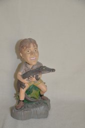 116) Bobble Head Steve Irwin Talking The Crocodile Hunter 8.5' ( Untested)