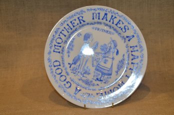 (#18) Decorative Plate ' A Good Mother Makes A Happy Home ' 9'