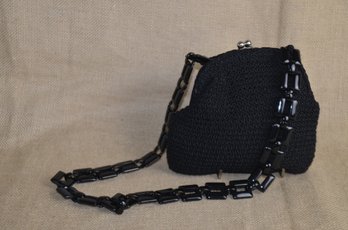 (#166BS) Saks Fifth Avenue Mesh Evening Handbag Shoulder Link Strap