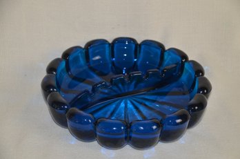 75) Vintage Viking Large Cobalt Blue Ashtray Cigarette 8.5' Wide