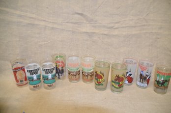 (#75) Kentucky Derby 1980's Assorted Drinking Glasses