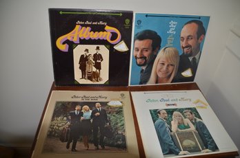 33) Record Albums Lot Of 4 Peter, Paul And Mary Record Albums ( A Song Will Rise, In The Wind, Moving, Album)