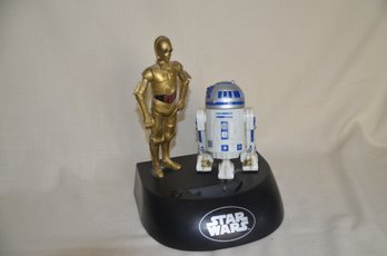 118) Star Wars C-3PO & R2-D2 Electronic Talking Action Bank ThinkWay Toys 11'H (not Tested)