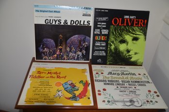 37) Record Albums Broadway Shows Lot Of 4: Olivier, The Sound Of Music, Guys & Dolls, Fiddler On The Roof