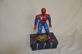 120) Marvel SPIDER-MAN 2002 Way Out Toys Animated Lights/Sounds/Motion Coin Bank (not Tested)