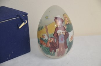 (#58) Glass Decorative Egg In Bethlehem With Storage Box