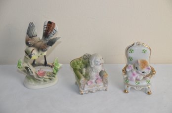 (#59) Set Of 3 Trinket Porcelain Japan Figurines