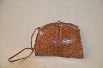41) Vintage Italian Pelletterie Snake Skin Light Brown Handbag Clutch