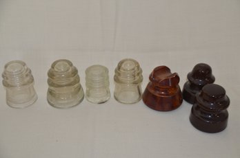 75) Lot Of Vintage Glass And Ceramic Insulator Caps Armstrongs, Hemingray, Locke