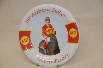 366) Ceramic 119th Alabama Stakes Horse Theme Plate 1999 Silverbulletday Saratoga Race Course