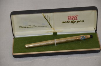 76) Cross Pen Soft Tip 12K Gold Filled Works In Box