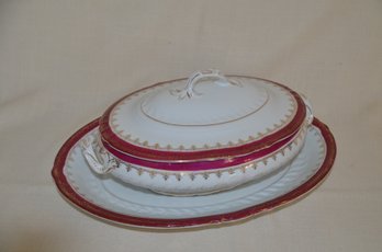 108) Austria Fine China Oval Soup Terrain And Platter