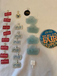 (#73) Vintage 1964-65 New York Worlds Fair I WAS THERE Pin Pinback Button ~ I HAVE SEEN THE FUTURE