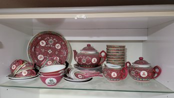Chinese Asian Red & White Dish Ware  3 Bowls Have Different Pattern   Check Description/photo