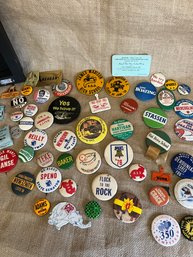 (#55) Lot Of Political Buttons ~ Display Shadow Box Frame (no Glass)
