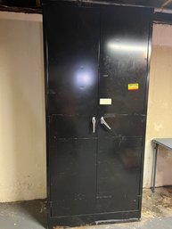 (#359) Black Metal Storage Cabinet 36x18x78 ( See Description)