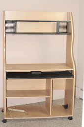 (#221) Home Office Desk With Hutch On Wheels - See Details