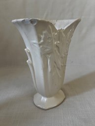 52) Vintage McCoy Pottery Cream Vase ( Chip On Rim) 9'H - See All Pictures