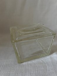 58) Vintage Glass Bake Covered Refrigerator Dish With Lid