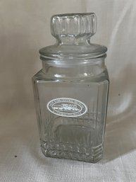 60) Clear Glass Tall 9.5' Canister Jar With Lid