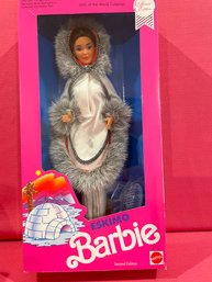 (003) Vintage 1990 Mattel ESKIMO Barbie Doll World Series Orig. Box