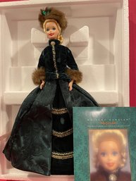 (085) Porcelain Vintage 1996 Mattel HOLIDAY CAROLER, Holiday Porcelain Barbie Collection