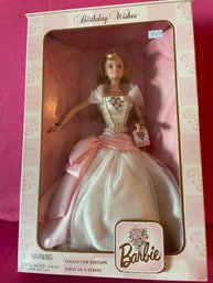 (126) Vintage 1998 Mattel BIRTHDAY WISHES Barbie, In Pink And White Dress