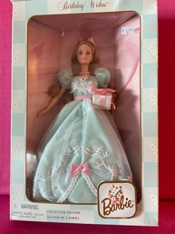 (127) Vintage 1999 BIRTHDAY WISHES Barbie, In Blue Dress With Present