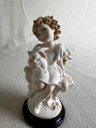 144) Vintage Giuseppe Armani MY FRIEND Girl With Bunny 2001 Florence 5.5' Figurine From Italy