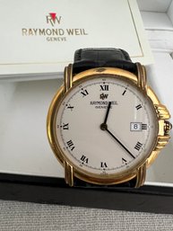 202) Raymond Weil Geneve Mens Watch With Case #9155