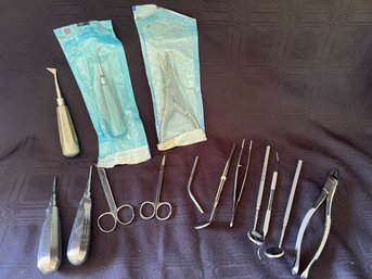 128) Assorted Lot Of Vintage Metal Dental Tools