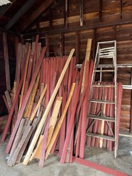 Pile Of Wood Fencing Ladder