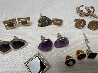 148) Vintage Mens Cufflinks And Tie Clips Pins Assorted Lot