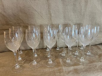 (#16) Cristal D'arques-durand Spirale Mate Wine Glasses ( 17 )