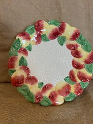 (#31) Fitz & Floyd Apple And Basket Weave Decorative Ceramic Serving Platter 11'